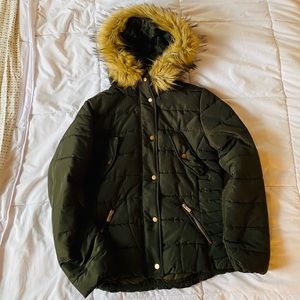 H&M Faux Fur Lined Puffer Coat